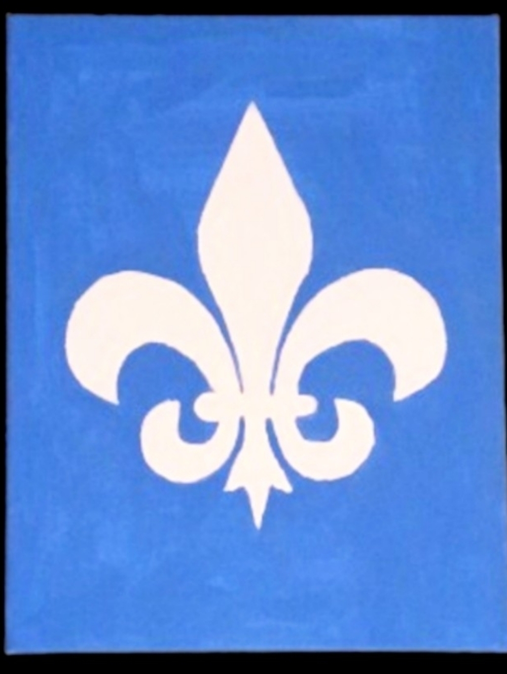 Handmade White Fleur De Lis Blue Wall Art Canvas Painting Home Decor 11x14 New - Picture 2 of 3
